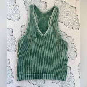 4/$20 🦋 Kali Rose Acid/Mineral Wash Ribbed Racerback Tank With Shelf Bra Large